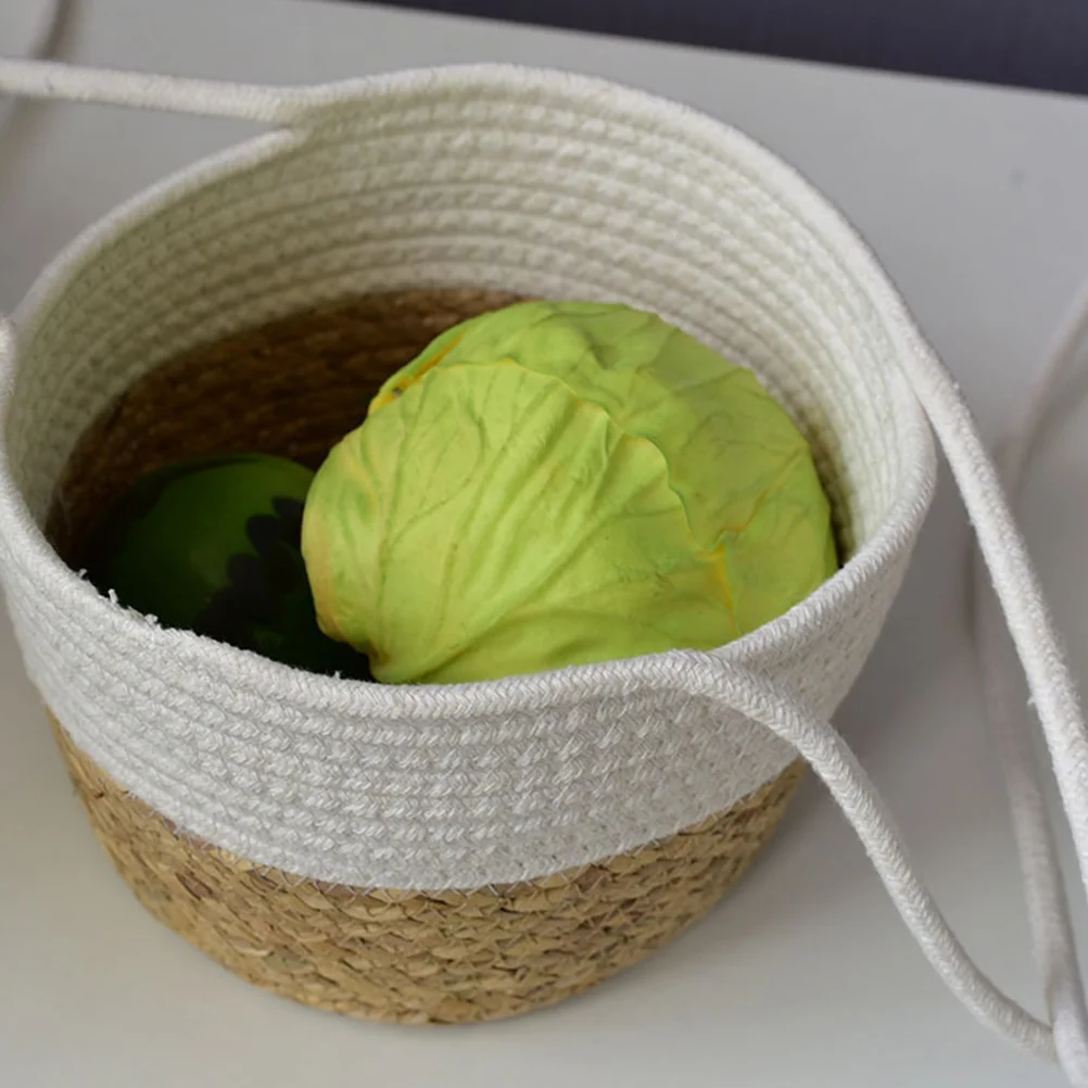 

Round Woven Flower Basket Floral Hanging Planter Home Flowerpot Pots for Plants Flowers Garden Basket. Hemp Rope