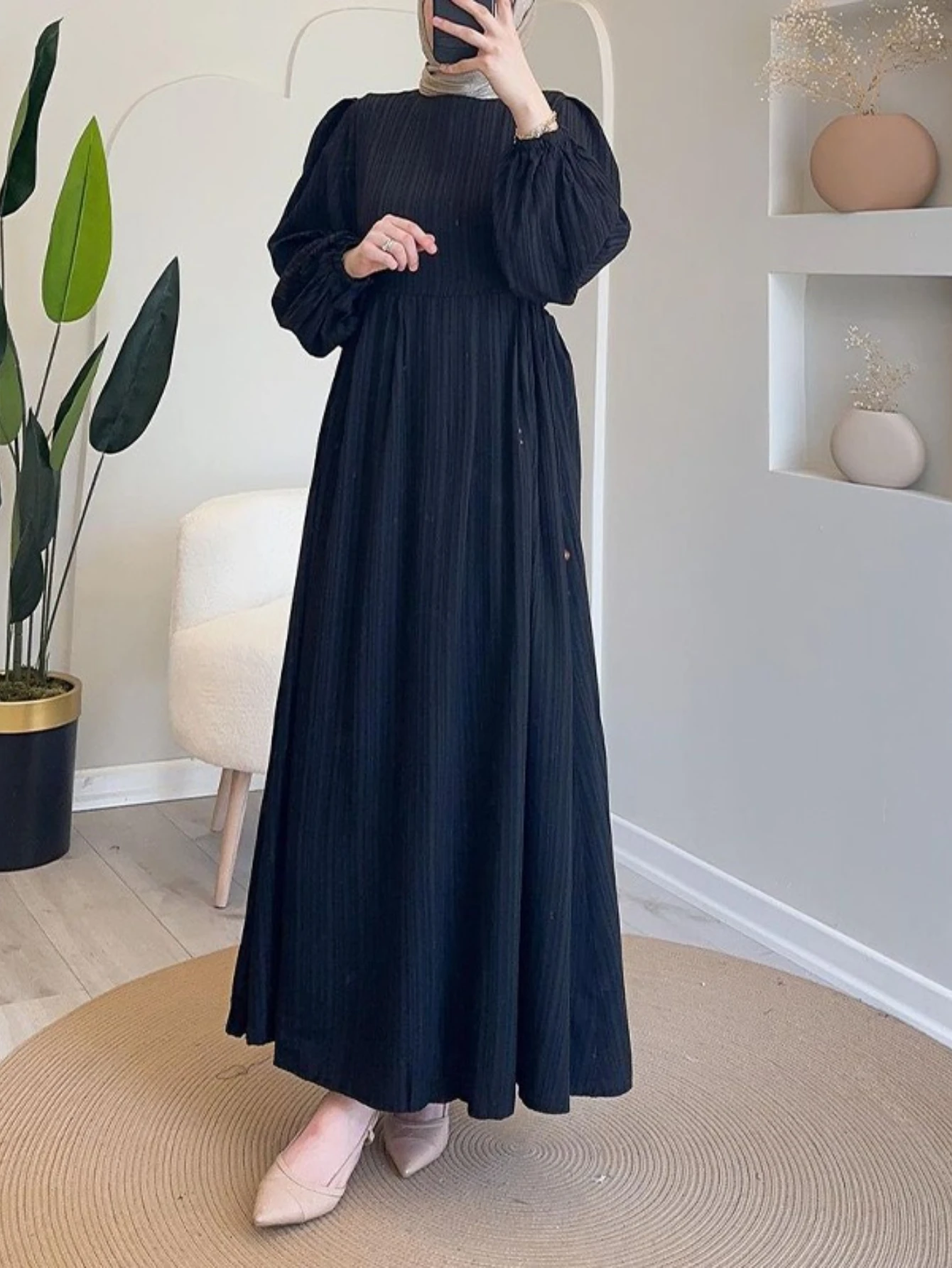 Eid Women Dress Muslim Abaya Party Jalabiya Ramadan Long Dresses Lantern Sleeve Vestidos Largos Arab Long Robe Morocco Kaftan