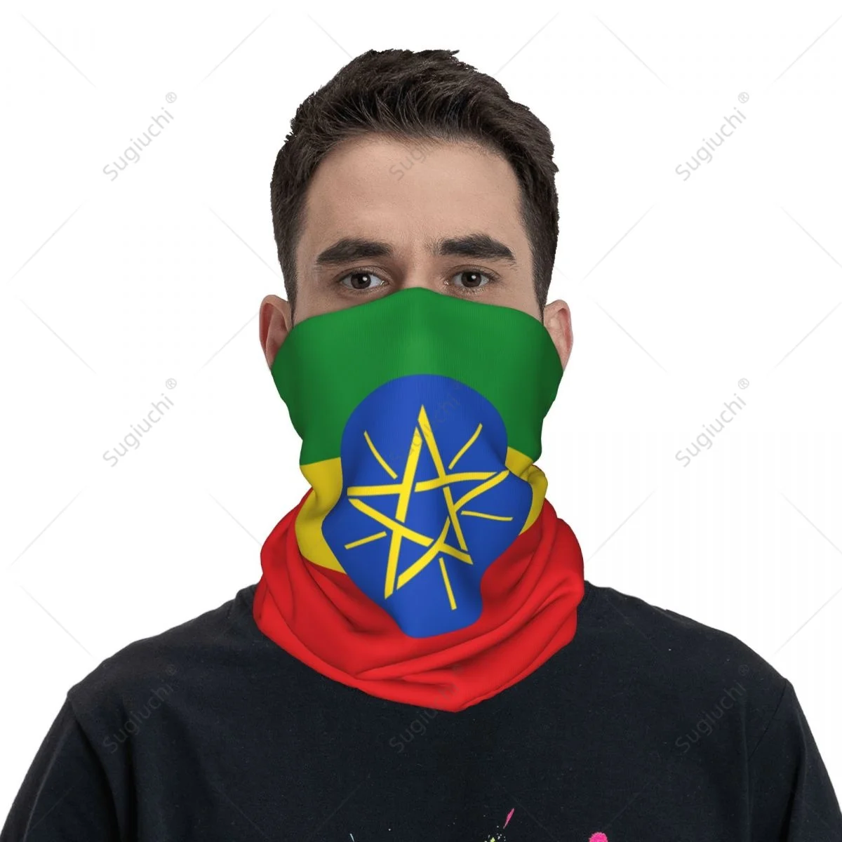 Unisex Ethiopia Flag Neckerchief Scarf Neck Face Mask Scarves Neck Warmer Seamless Bandana Headwear Cycling Hiking