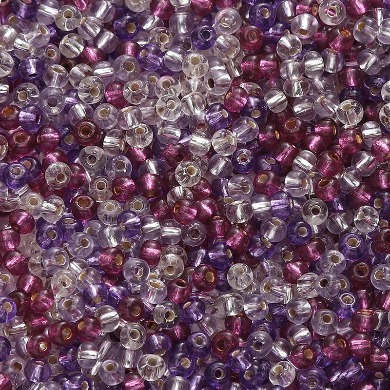 300pcs Silver Lined Seed Beads, 3mm Round Czech Glass Beads