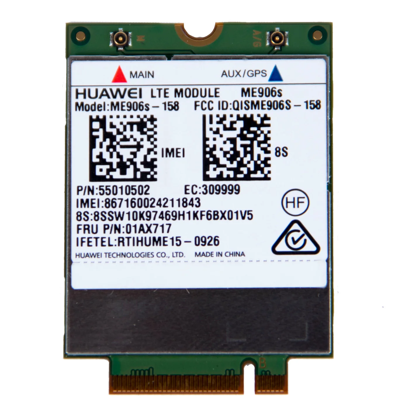 

For Huawei ME906S-158 FRU 00JT491 00JT491 LTE M.2 Qualband FDD LTE 4G Module Thinkpad T460 L460 P50s T560 X260 X1 yoga