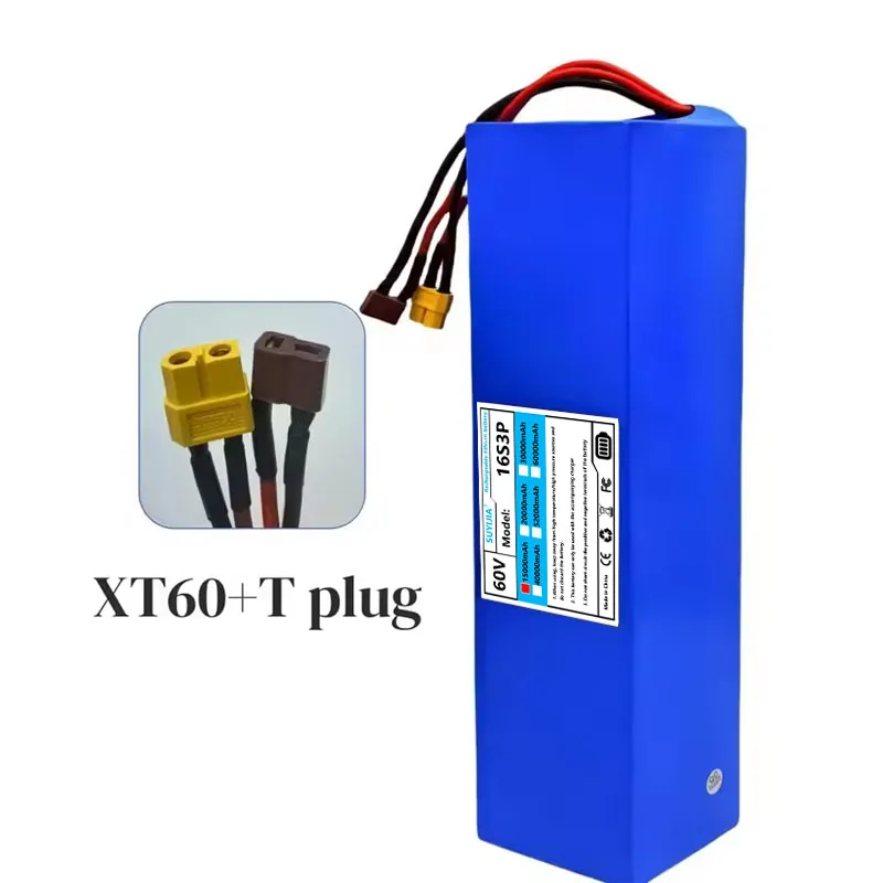60V 15Ah 18650 Lithium Battery 0-2000W 16S3p High Power Off-road Vehicle Scooter Motorcycle Tricycle Bicycle Large Capacity