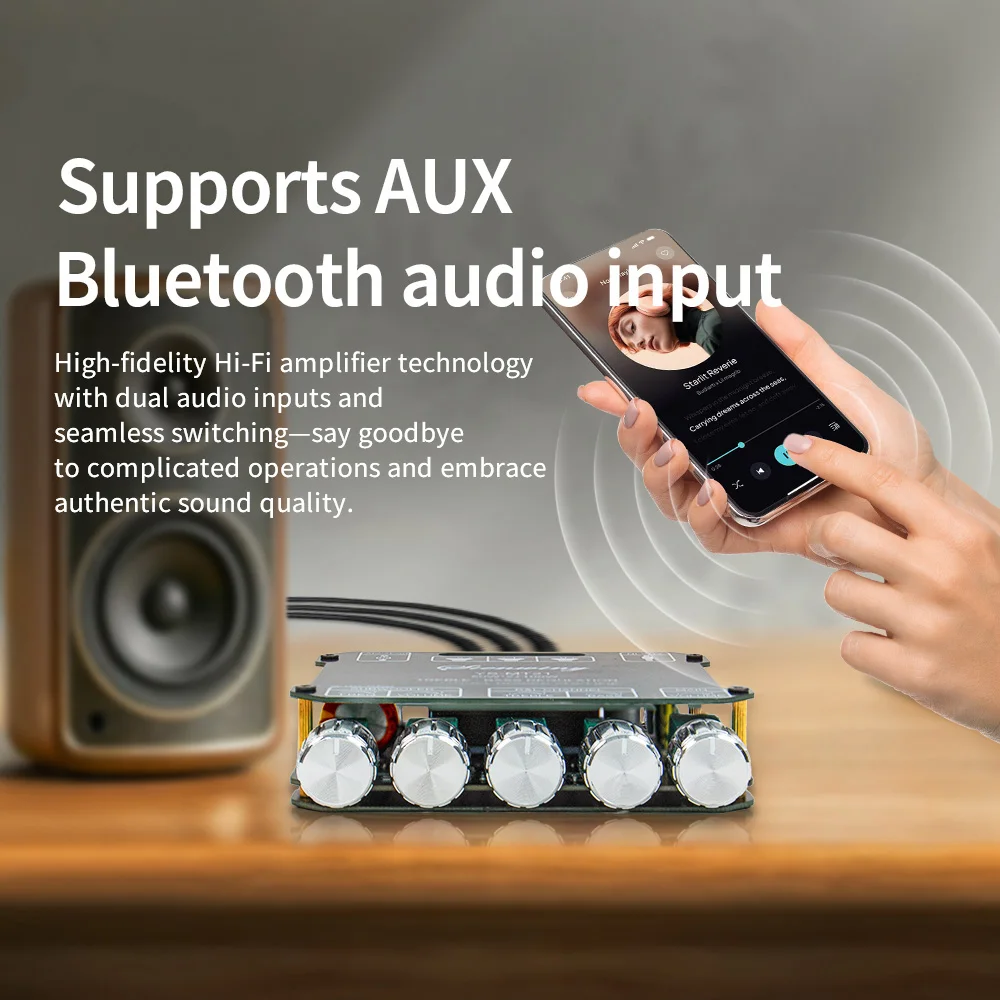 KEBIDU 2.1 Channel Digital Audio Amplifier 200W Bluetooth Audio Amplifier Board Module 12/24V Subwoofer Stereo HiFi Amp Speaker view 3