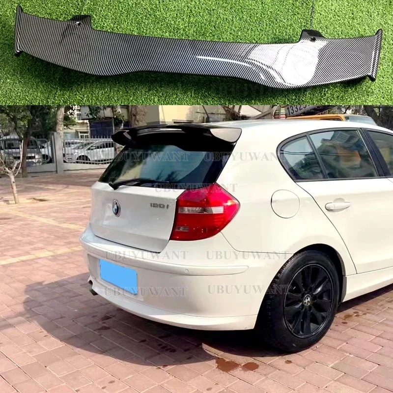 Roof Spoiler for BMW 1 Series E81 E82 E87 E88 2004-2011 REAR WING SPOILER Abs Carbon Look Lip Spoiler Hatchback Universal