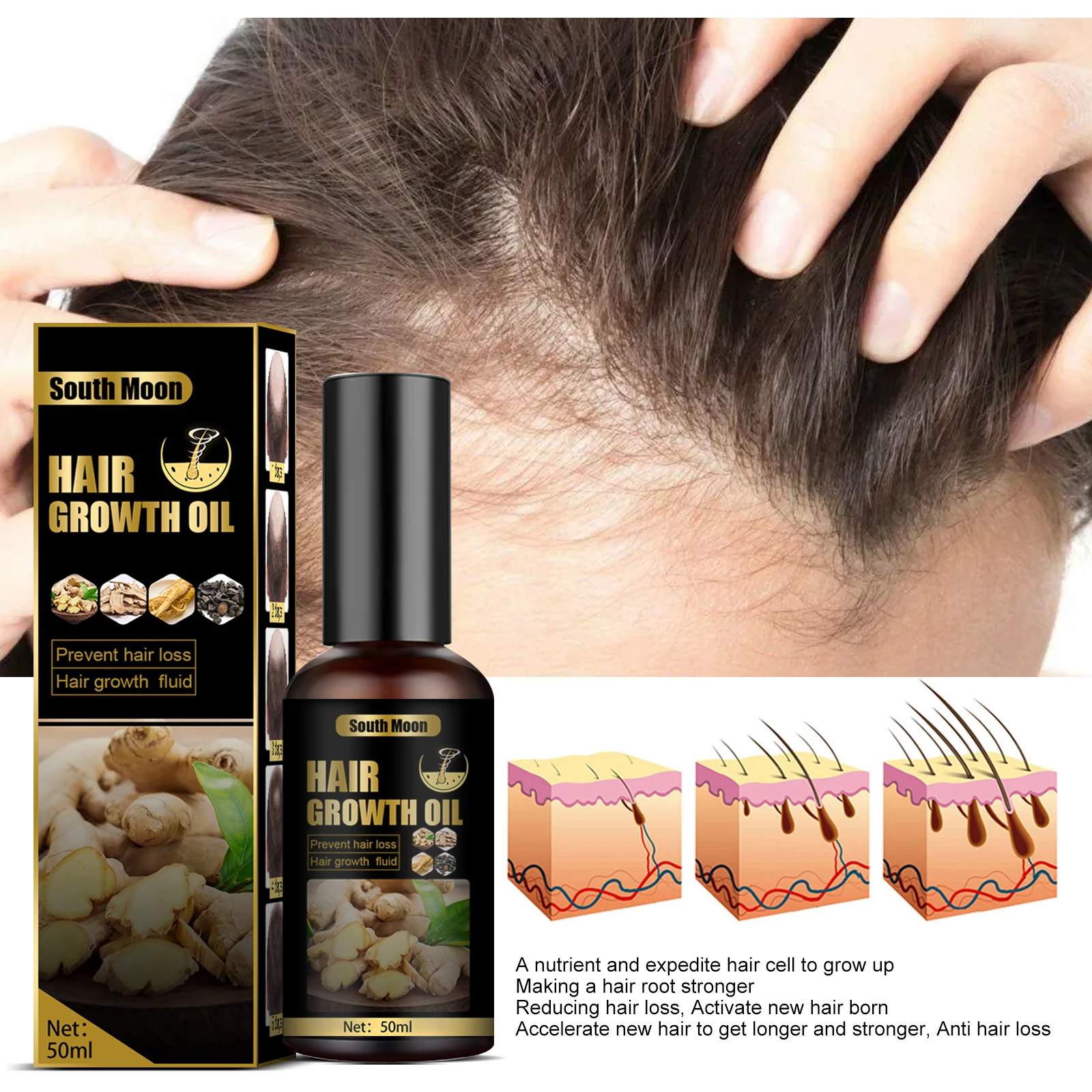 South Moon Hair Loss Prevention Lotion Intensifying Hair Loss Prevention Essential Oil Toughening Hair Nutrition essence