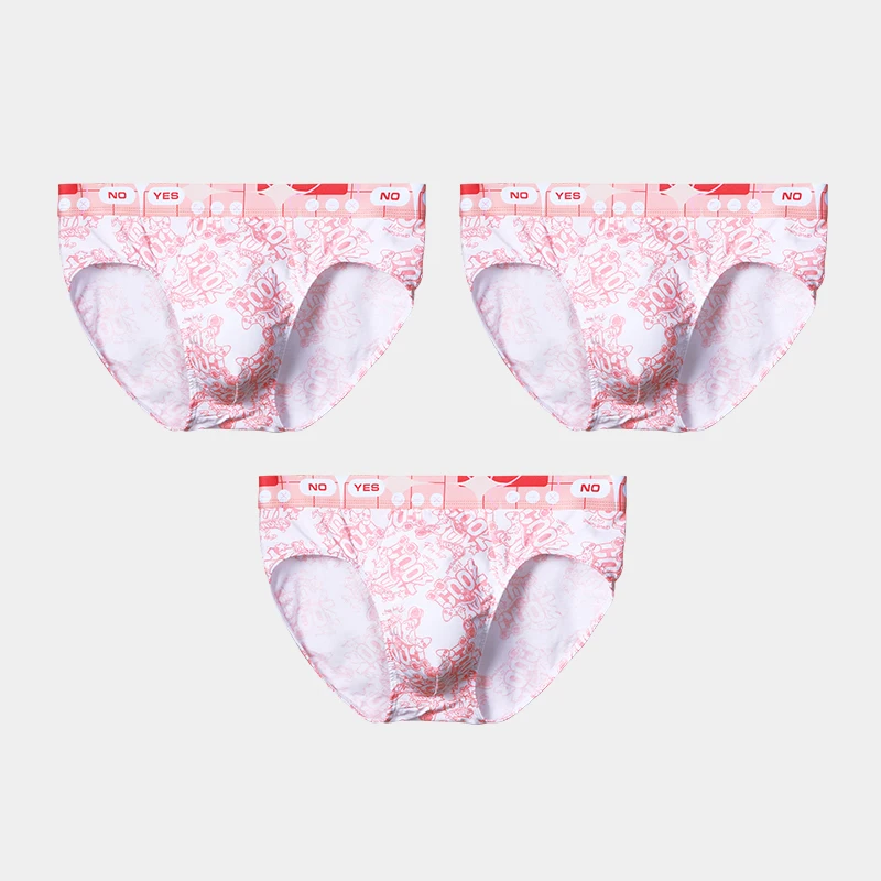 

3pcs Men's pure cotton antibacterial underpants, men's briefs, cotton, comfortable, personalized printed, breathable.