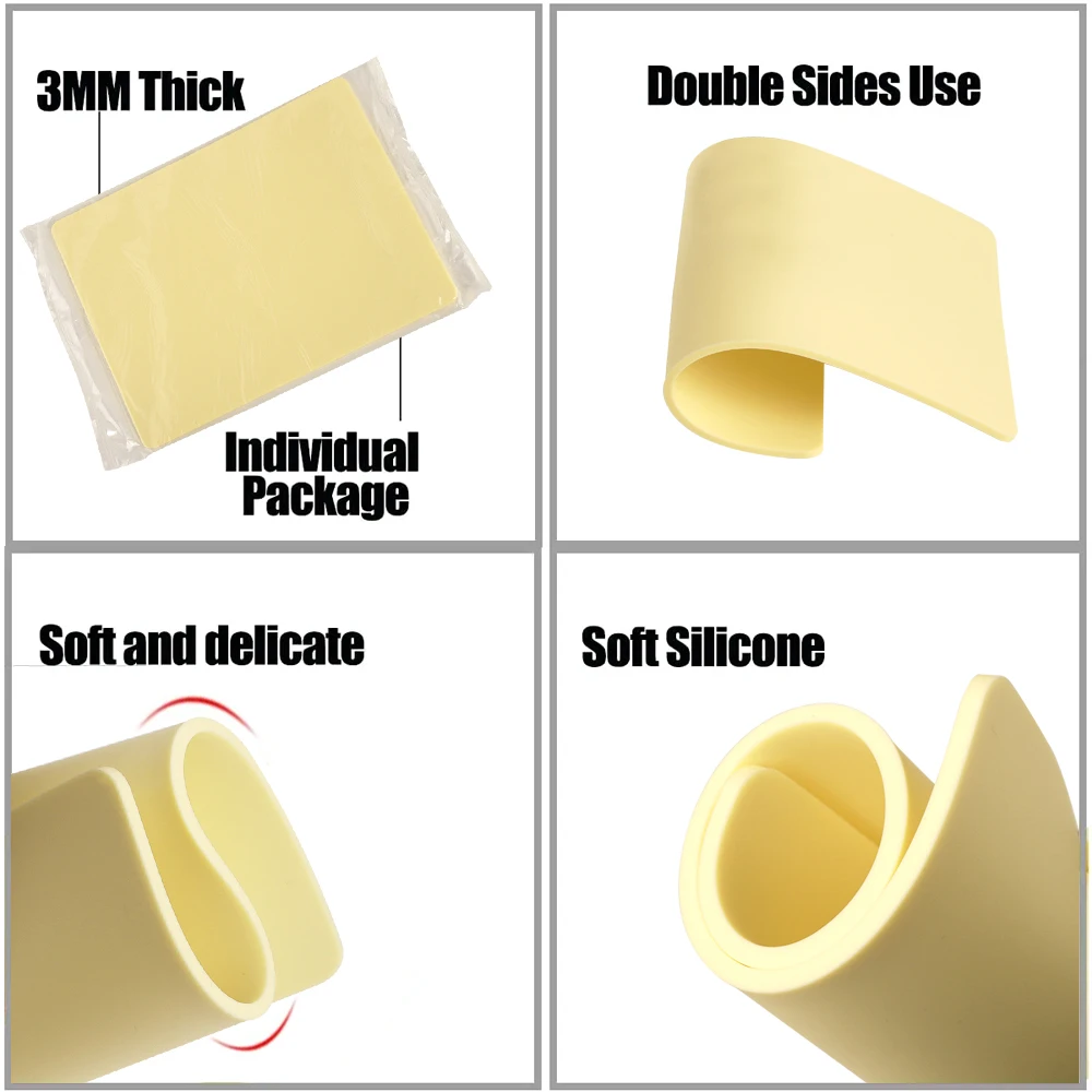 EMALLA 10 قطعة ممارسة الوشم الجلد 3 مللي متر سيليكون الجلد وهمية مزدوجة الوجهين لتدريب ماكياج دائم توريد الوشم الملحقات #4