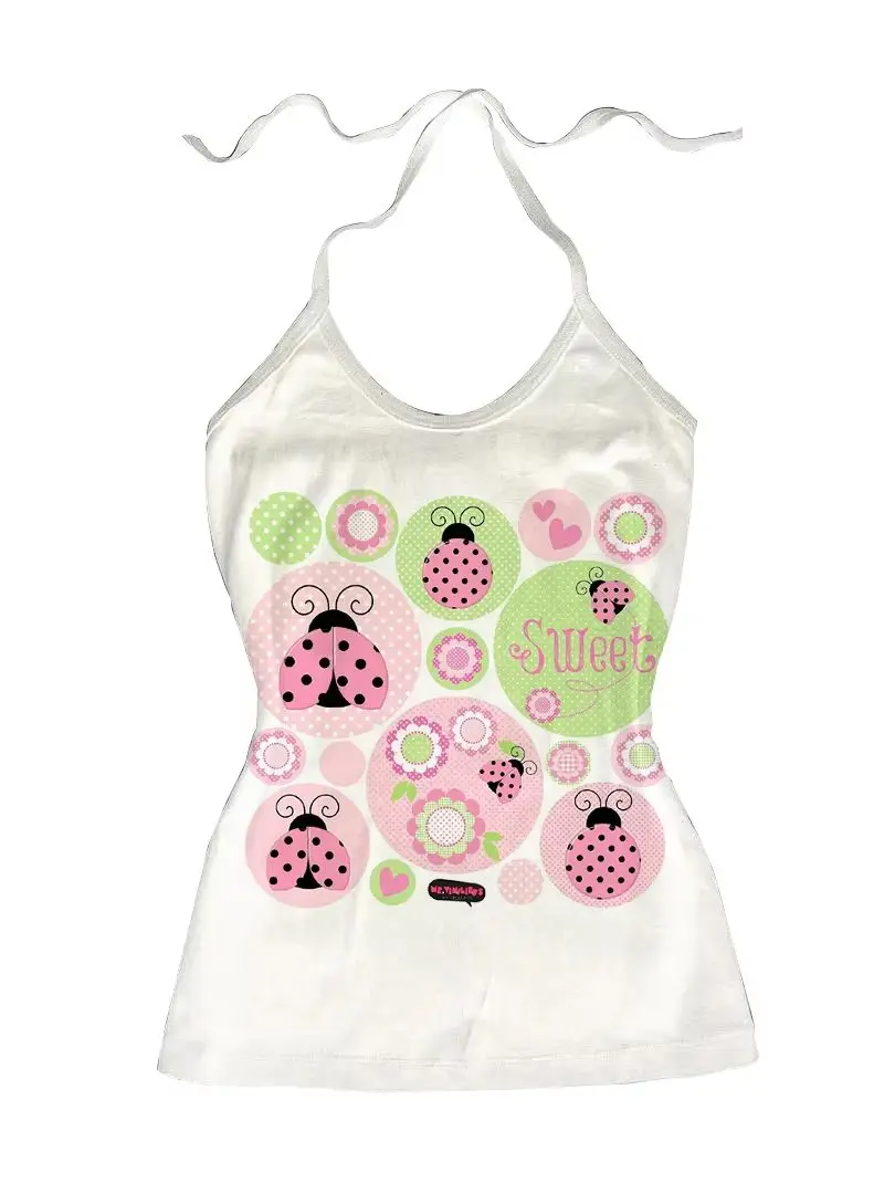 Y2K Fairycore Langarm-T-Shirt für Damen, Vintage Anime-Mädchen Rosa Lilien Grafik-Print, Harajuku Ästhetik Slim Fit Herbst-Oberteil – Detail 8