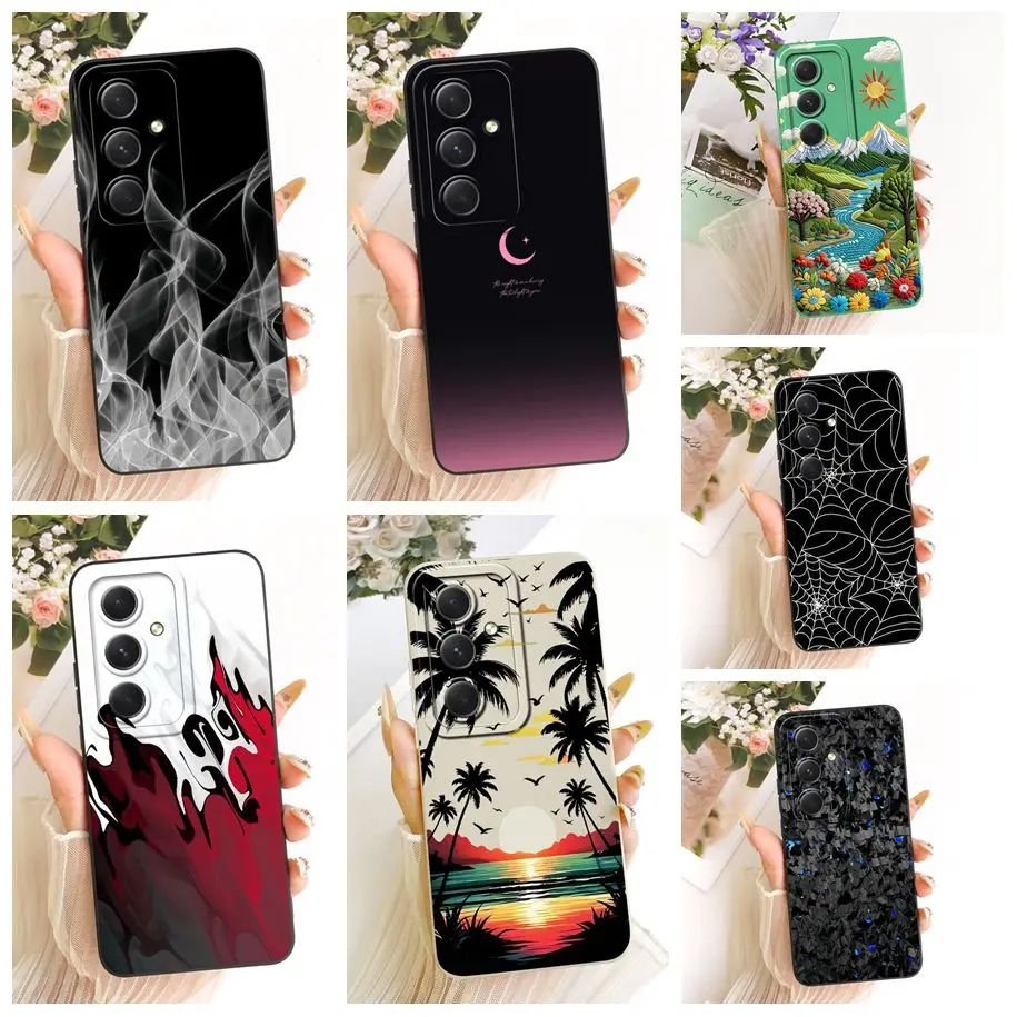 Case For Samsung Galaxy A54 5G Cover SM-A546B Luxury Painted Soft Silicone Shell Shockproof Bumper For Samsung A34 A24 A14 Funda