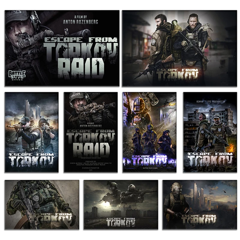 Gaming Escape From Tarkov Poster Canvas Printing Gaming Room Wall Decor Game Room Decor Aesthetic Game Screen Picture Decoration