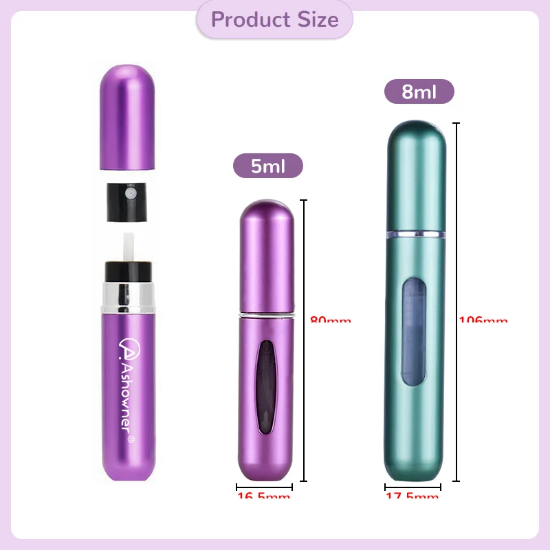 5/8/20ml Refillable Mini Perfume Bottle Portable Aluminum Atomizer 5ml Refill Perfume Spray Bottle Cosmetic Container For Travel