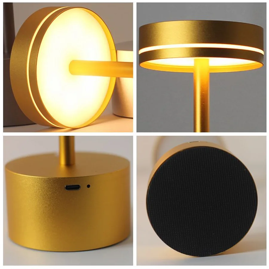 Touch Small Night Light LED Ambient Table lamp 3 Color Stepless Dimming Desk Light For Cafe Bar Restaurant Bedroom Decor Gift