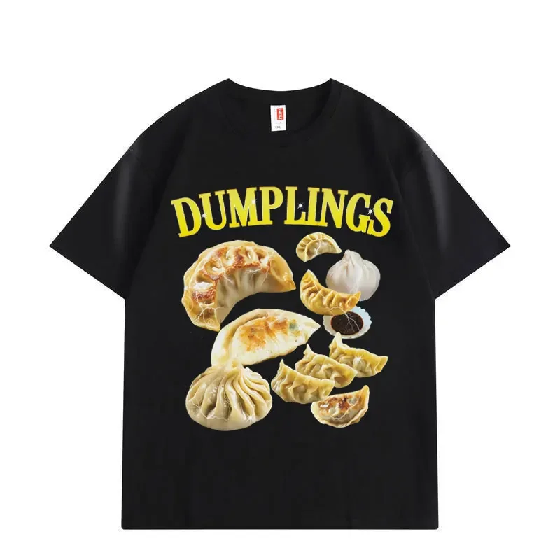 Dumpling Food Funny Crab Rangoon Meme T-shirt High Quality Fashion Short Sleeve T-shirts Men Women Loose Cotton T Shirts