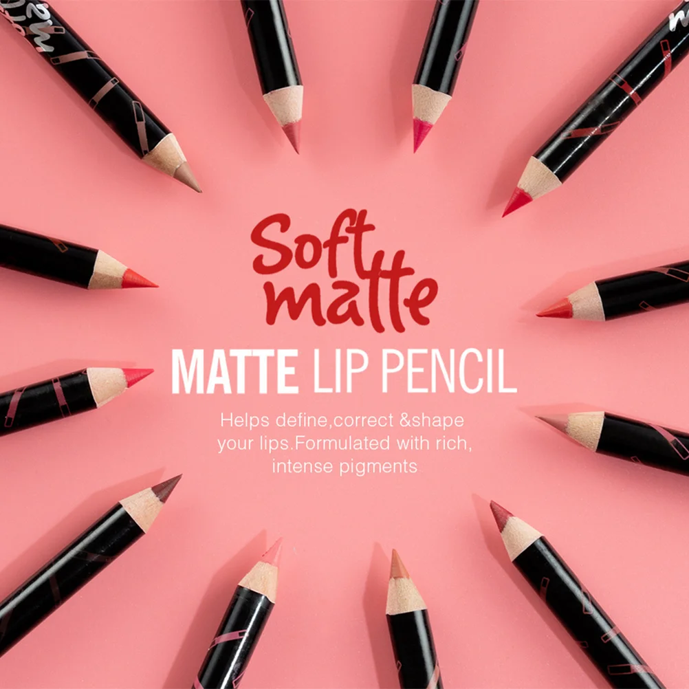 ชุด 3 Matte Lip Liner ดินสอกันน้ํา Lasting Sleek Texture ผู้หญิง Cold Brew ไม้ Matte ลิปสติกปากกา Full Lips