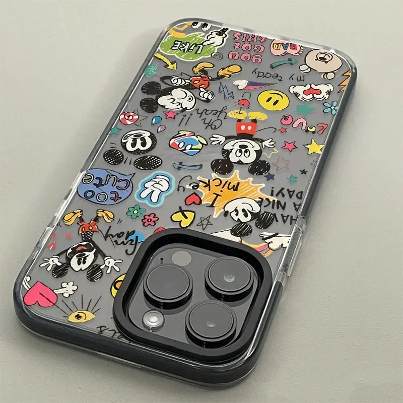 Disneys Mickey Minnie Mouse Happy Music Phone Case For iPhone 16 15 14 13 12 11Pro Max 7 8 Plus XR XS MAX Mini Y2K Naughty Cover