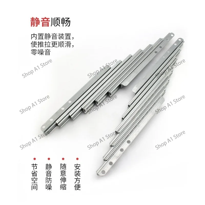 Invisible Extension Slide Rail for Dining Table, Multi Purpose Folding Bar Counter Telescopic Slide, Table Hardware Fitting