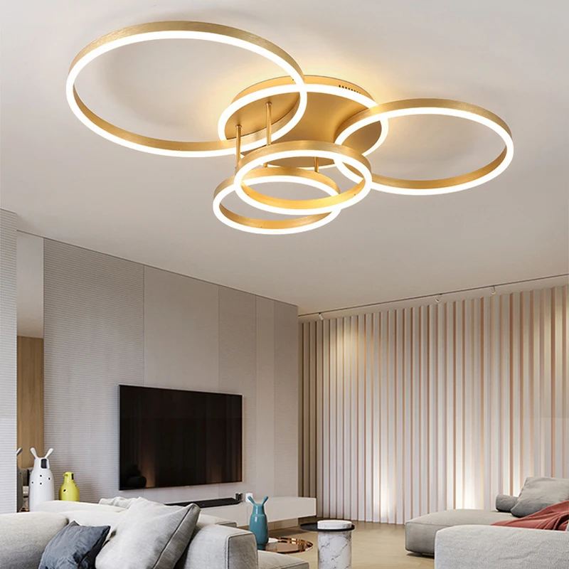 

Modern LED Ceiling Chandelier Lighting Circle Rings For Home Living Study Room Bedroom Dimmable Ceiling lamp Indoor decoration