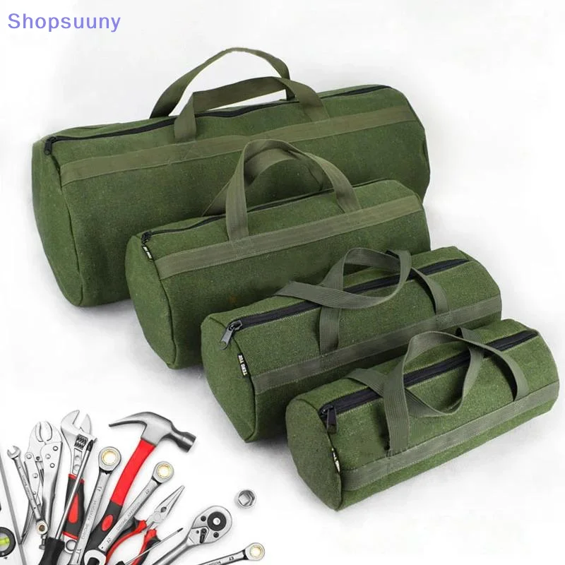 [SU]Thick Canvas Pouch Portable Toolkit Multi-functional Organizer Instrument Hardware Wrench Tableware Handbag[SU]