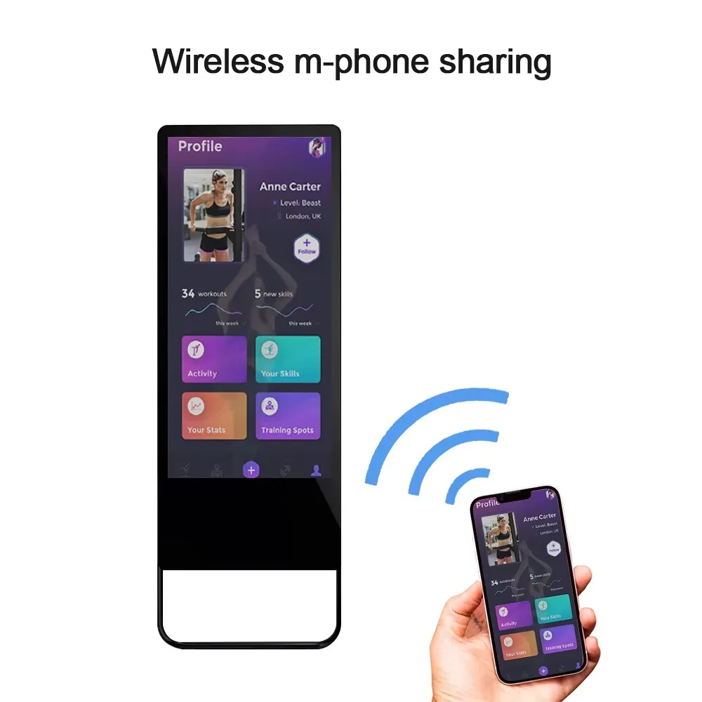 Fitnessspiegel, spiegel met virtuele montage / trainingsspiegel / reflecterende Smart Connect fitnessspiegel yogaspiegel slimme spiegel tv