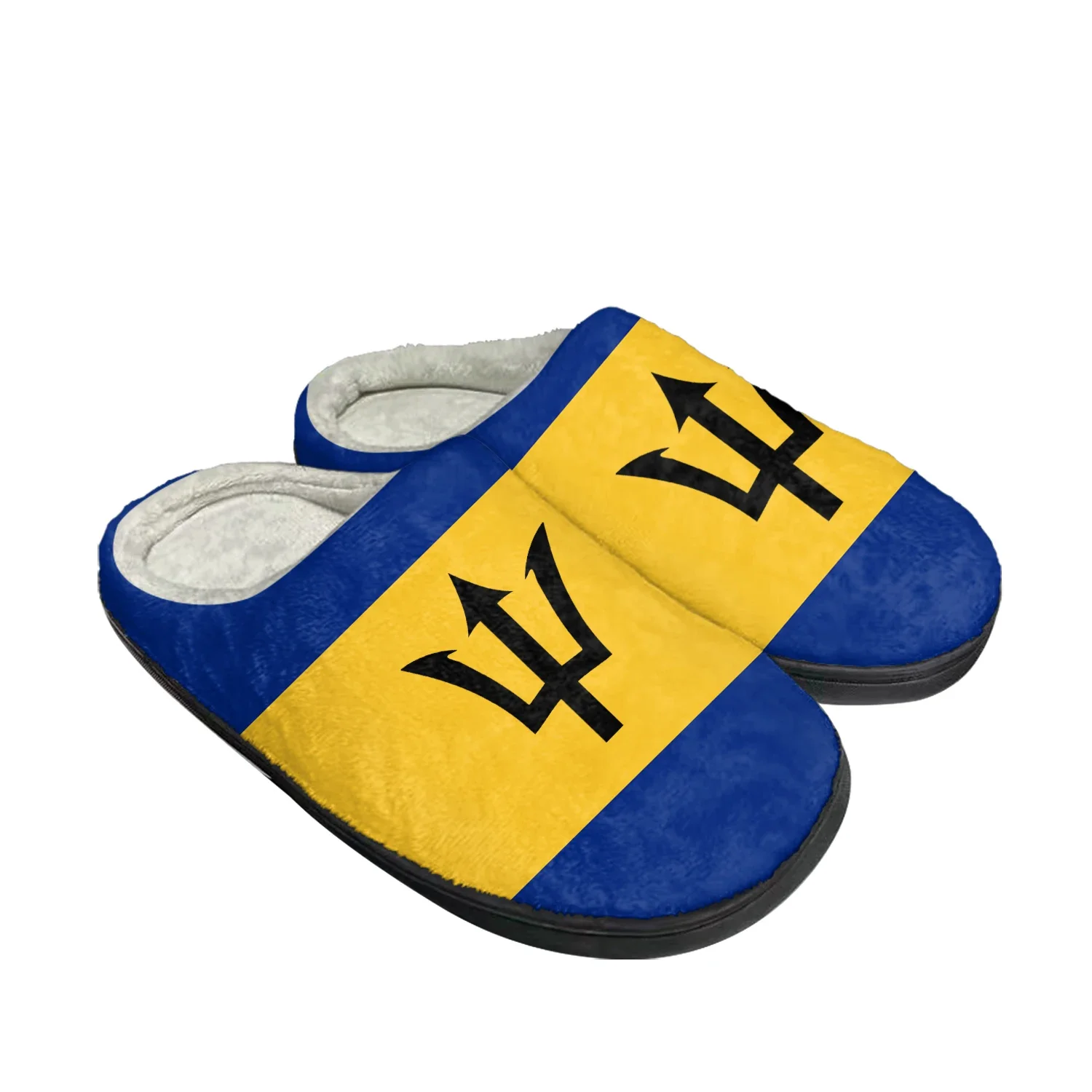 Barbados Flag Home Cotton Custom Slippers Mens Womens Sandals Barbados Plush Bedroom Casual Keep Warm Shoes Thermal Slipper