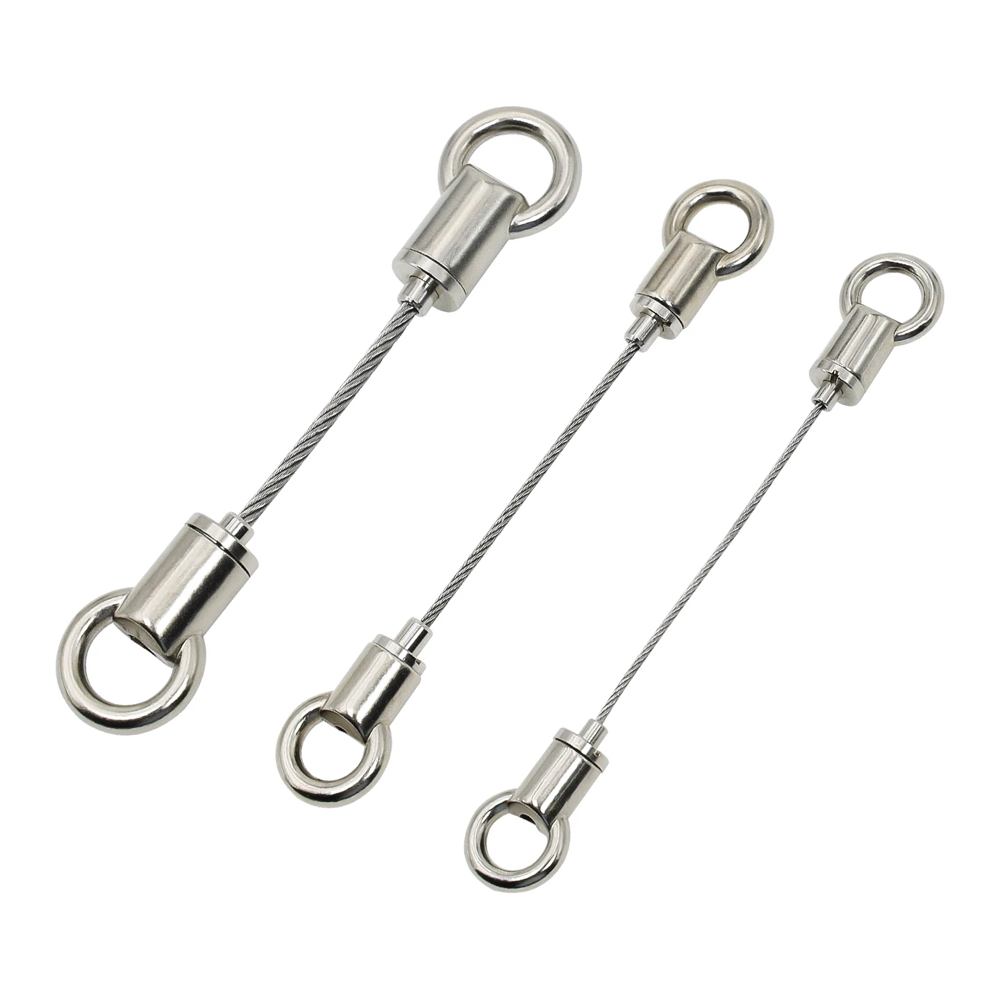1.5/2/3mm steel cable suspension kit, with hanging rings at both ends and locking devices suitable for clothing suspension