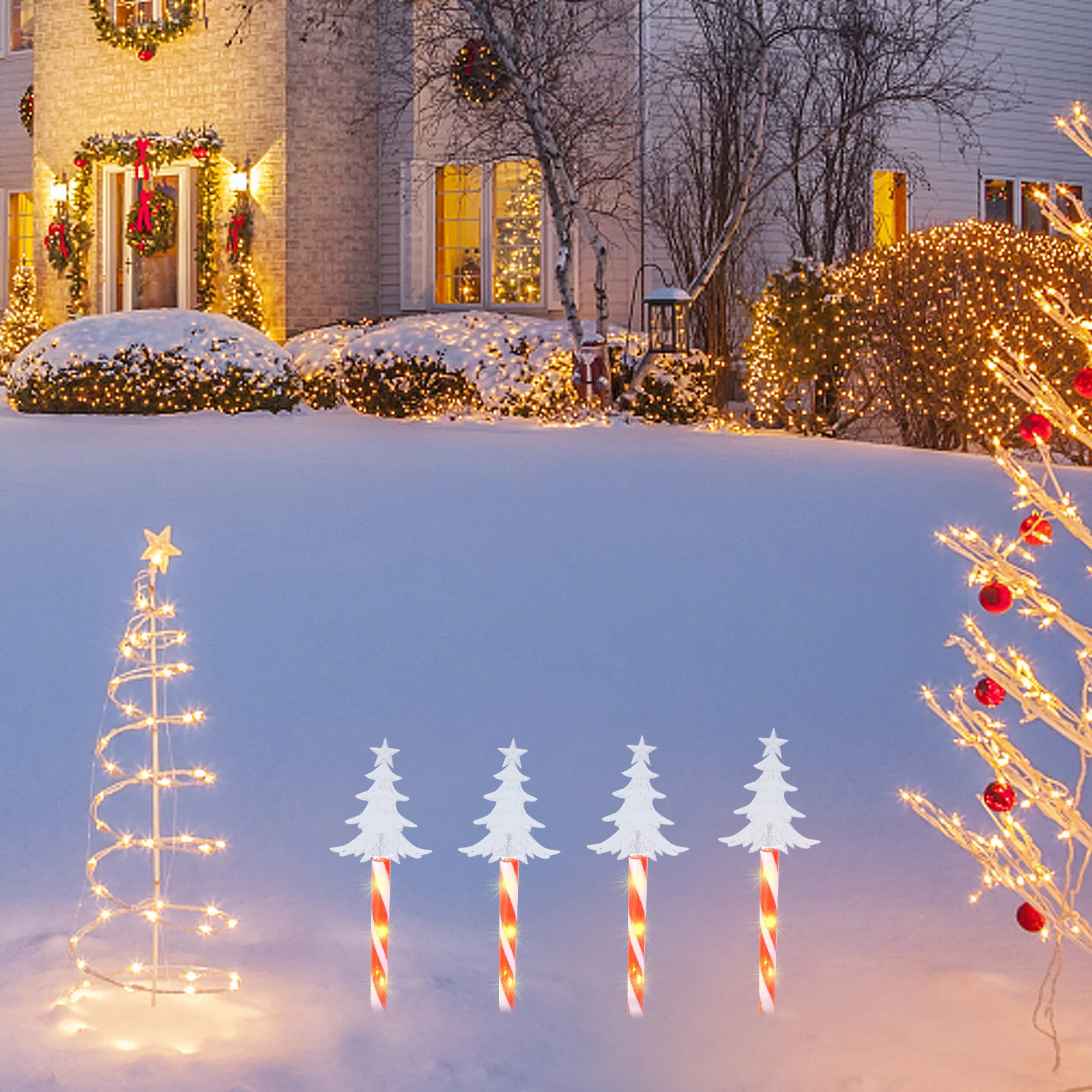 1 Set Weihnachtsbaum Lichter Outdoor Cane Licht für Garten Weg Terrasse Rasen dekorative Weihnachten Lampe Pfahl solarbetriebene Beleuchtung