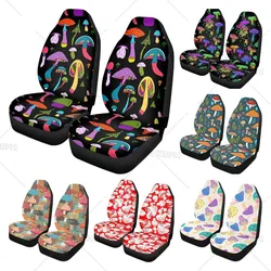 2pcs Set Car Seat Covers Front Seats Colorful Cartoon Mushroom Print Vehicle Seat Protector Car Mat Driver Seat Covers for Cars