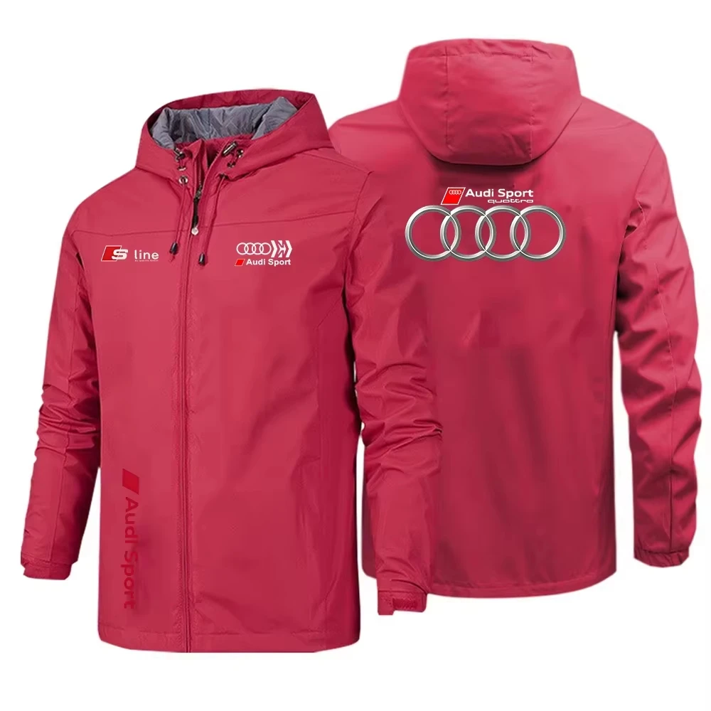 Men's Sport-Style Waterproof Breathable Jacket with Audi Logo Off-Road Racing Jacket 2026 Model Quick Shipping view 4