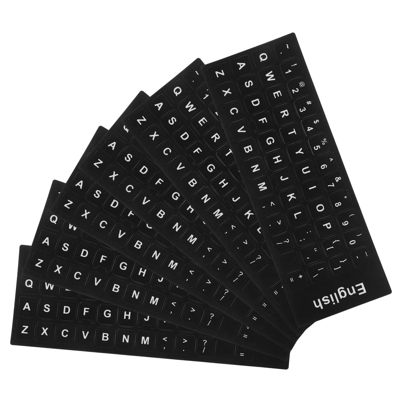 6Sheets Keyboard Stickers Language Lettering Replacement Decal Laptop Computer Accessories Easy Apply Remove Keyboard Stickers