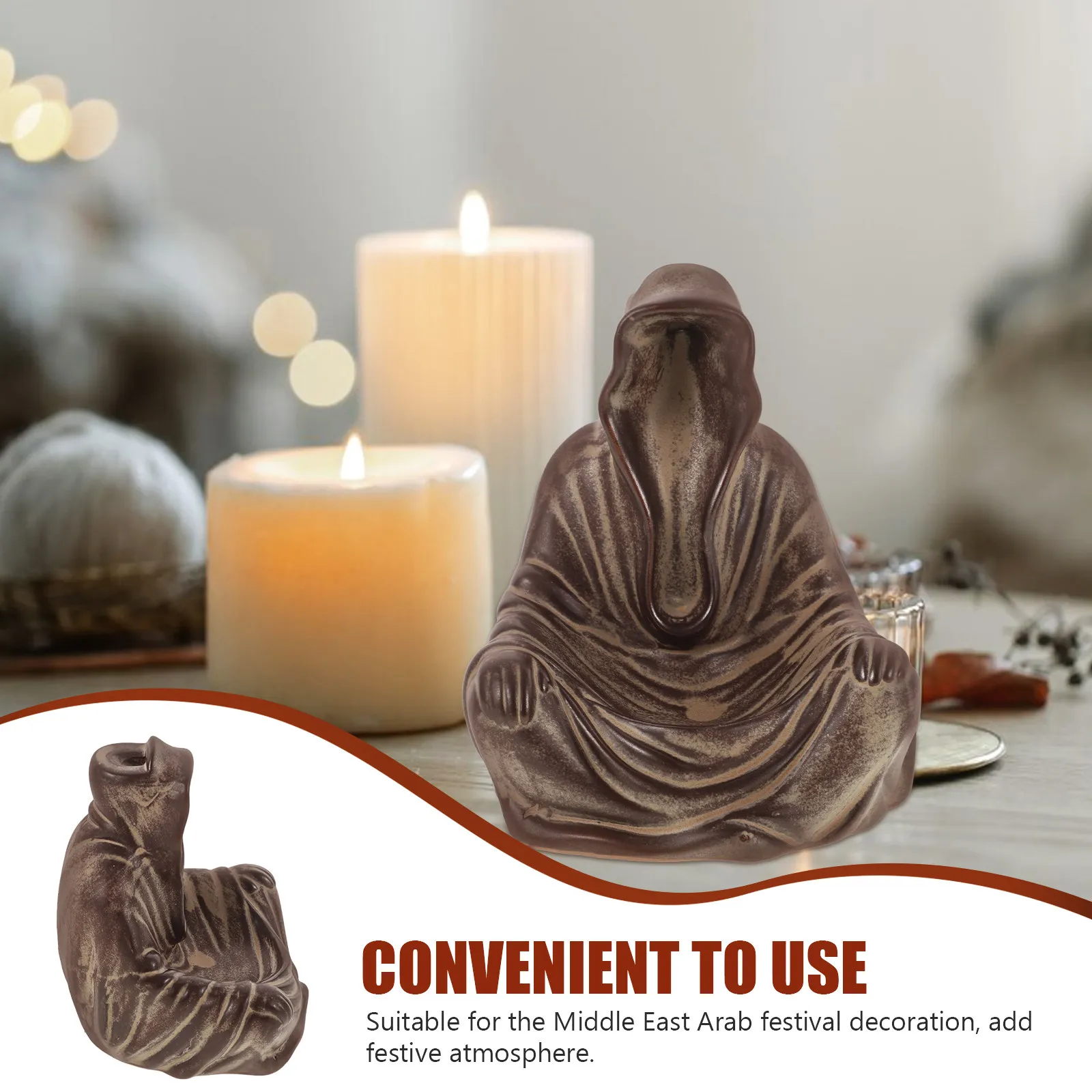 Retro Ceramic Incense Burner for Cones Backflow Waterfall Design Nordic Classical Style Aromatherapy Home Office Decor Room