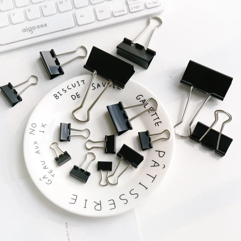 12 قطعة/المجموعة كبيرة المعادن الموثق كليب 32 مللي متر/41 مللي متر/51 مللي متر ملاحظات رسالة ورقة كليب مكتب لوازم مكتبية ملزمة تأمين