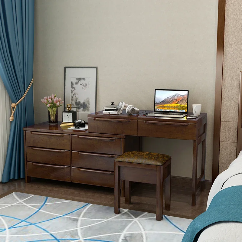Makeup table Makeup table Retractable clamshell mirror table Storage cabinet