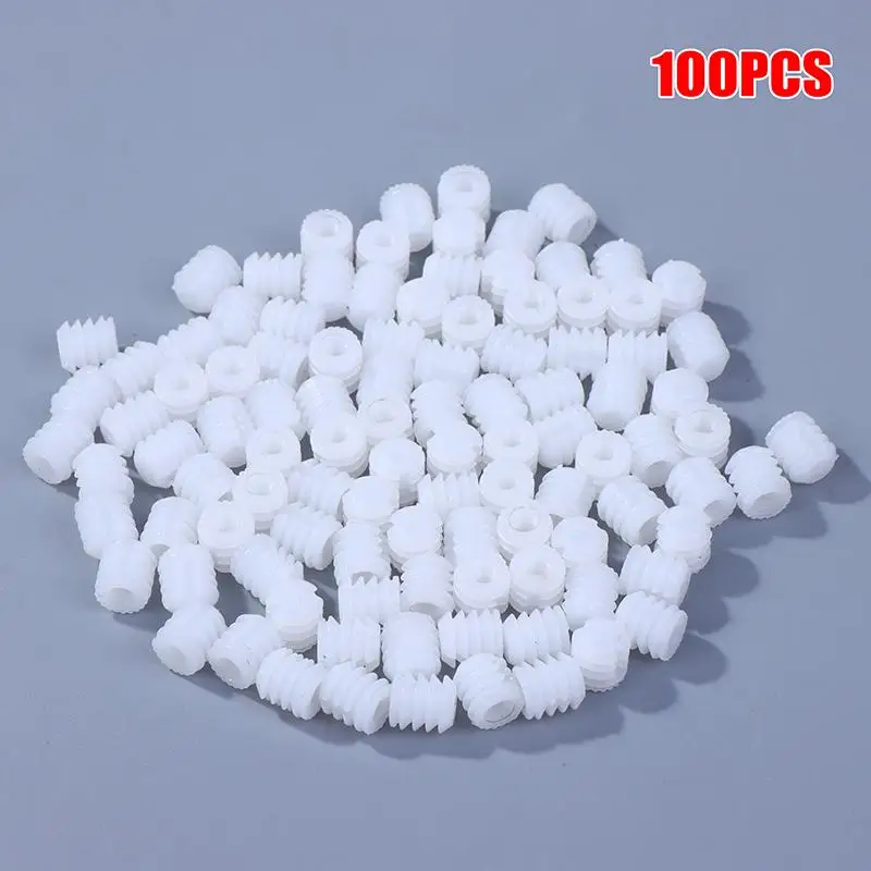 100 Uds. Pasadores de plástico blanco, Kit de tuercas duraderas, insertos de pasador de tornillo, pellets de goma preincorporados de plástico para baño y cocina