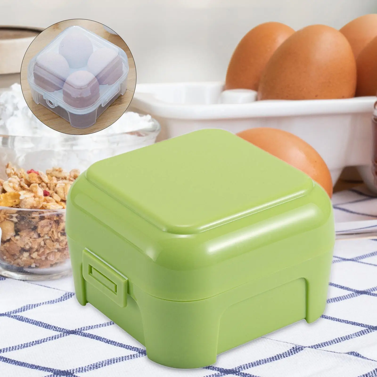 4 Grid Egg Container Carrier Leakproof Egg Holder for Camping Travel Outdoor