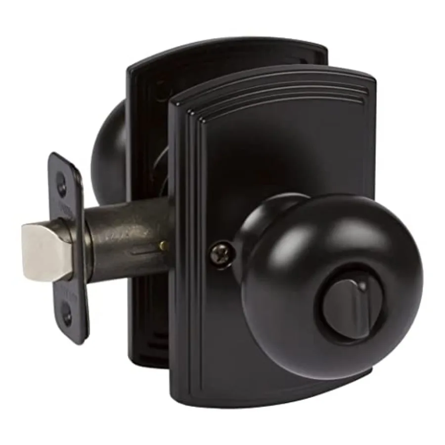 

Callan Hardware Santo Privacy Door Knob, Fits Door 1-3/8 to 1-3/4 in. Thick, Matte Black Reversible Left/Right-Handed Bed and B