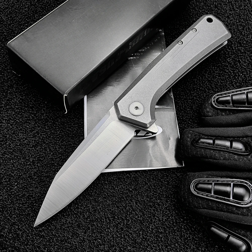 0808 All Steel Ball Bearing Flipper Folding Pocket Knife D2 Steel Blade Camping EDC Outdoor Survival Cutter Knives