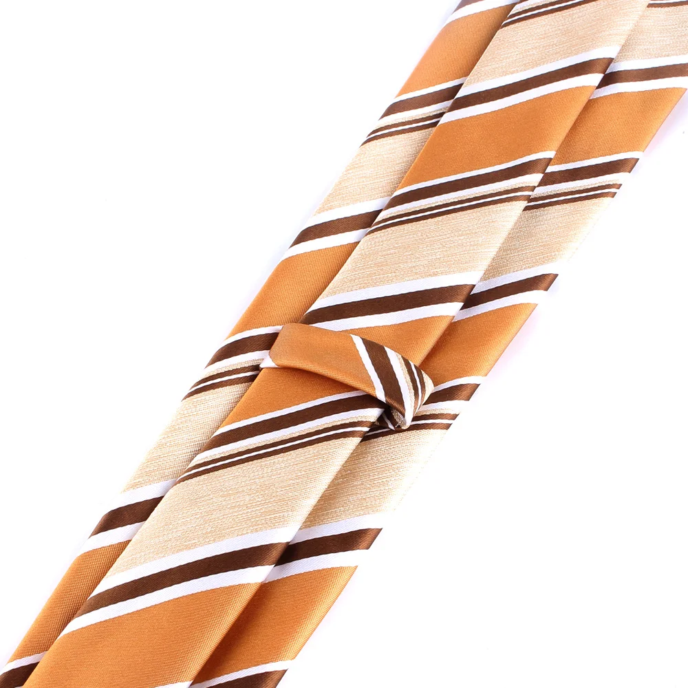 Men Ties Suits Men\'s Neck Tie For Wedding Striped Necktie For Groomsmen Fashion Tangerine Ties For Men Women Good Gifts Gravatas