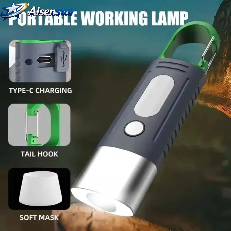 waterproof LED flashlights with hook keychains, rechargeable multifunctional LED and side lights,