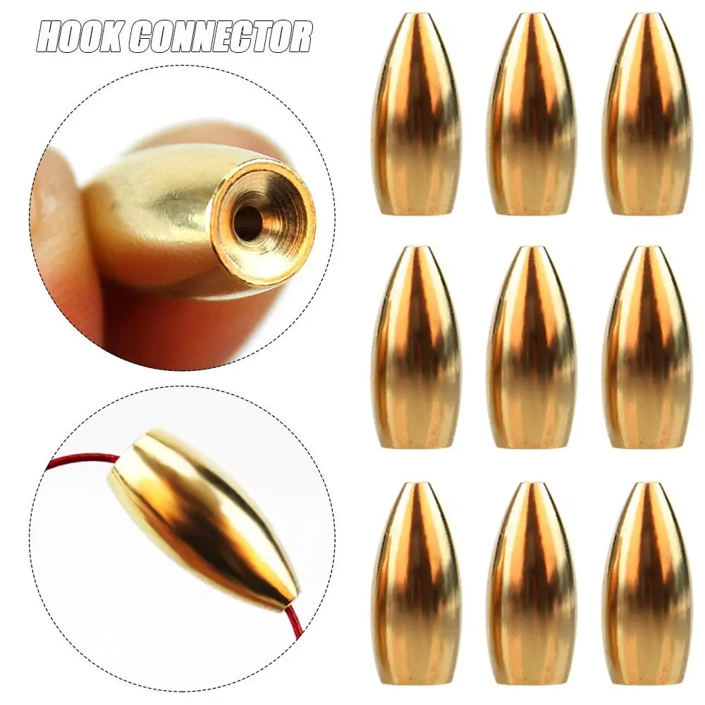 

5pcs/lot High Quality Line Sinkers Additional Weight Sharped Copper Fishing Lead fall Sinker Brass Hook Connector