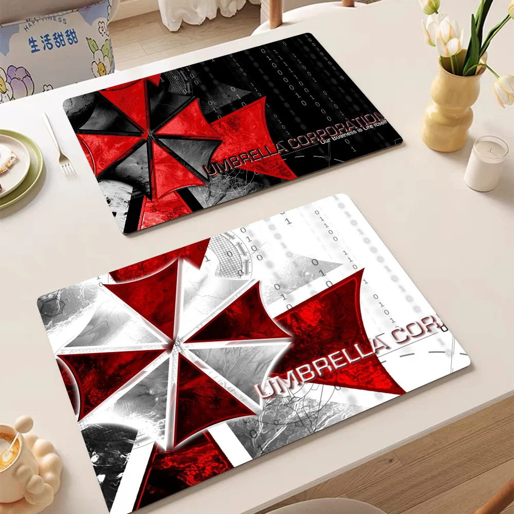 Umbrella Anime Kitchen Draining Mat Non-slip Drain Dish Mats Coffee Pad Heat Resistant Placemat Dinnerware Dustproof Pads