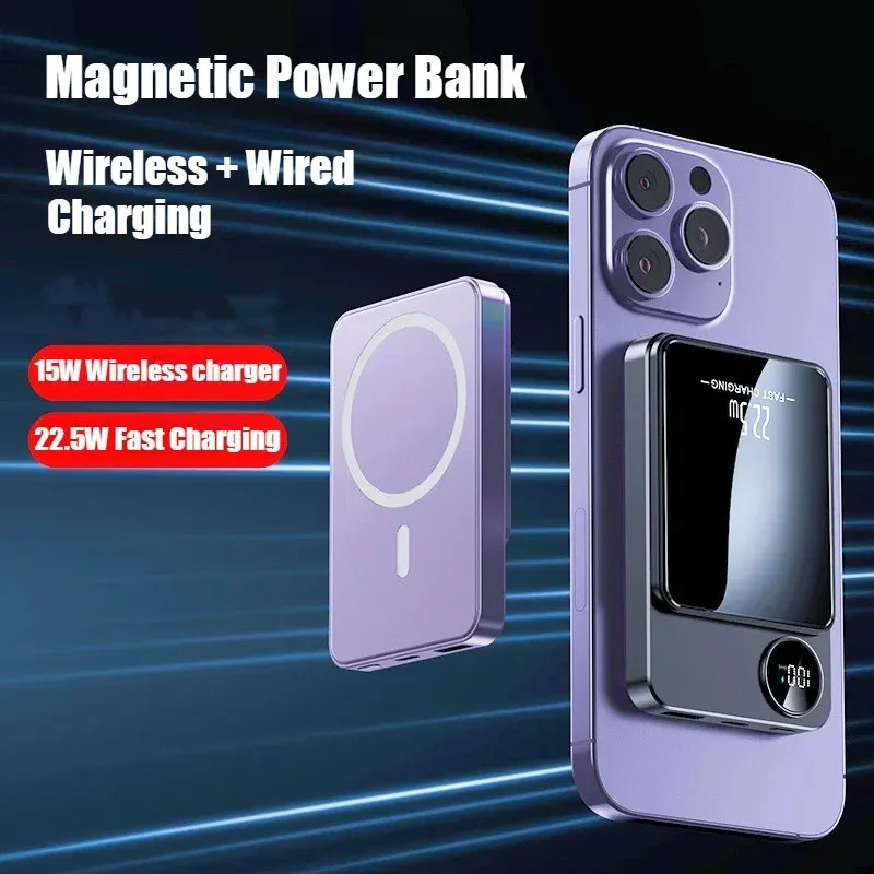 Magnetic Power Bank 22.5W for MagSafe Powerbank Fast Charging 10000mAh Wireless Portable  Charger for iphone Samsung Xiaomi