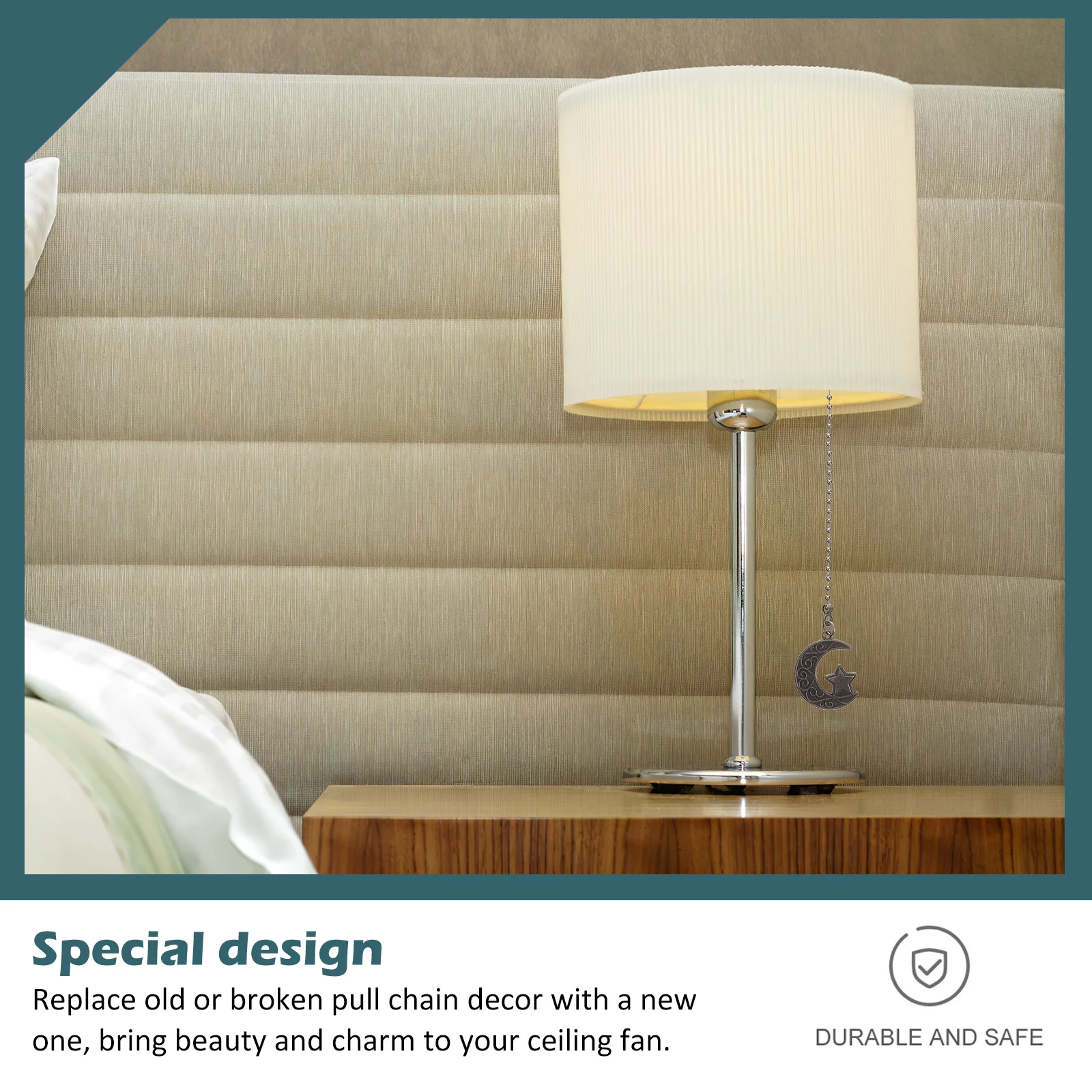 

Vintage Ceiling Fan Pull Chain Moon Sun Design for Ceiling Lamp Light Decorative Replacement Pulls Chains Extend Use