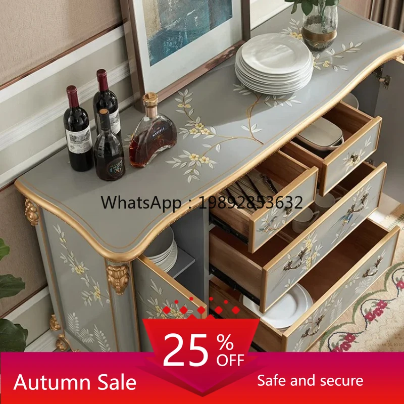 

Solid Wood Locker Home Living Room Multi-Functional Storage Cabinet home decor European Style Sideboard Cabinet