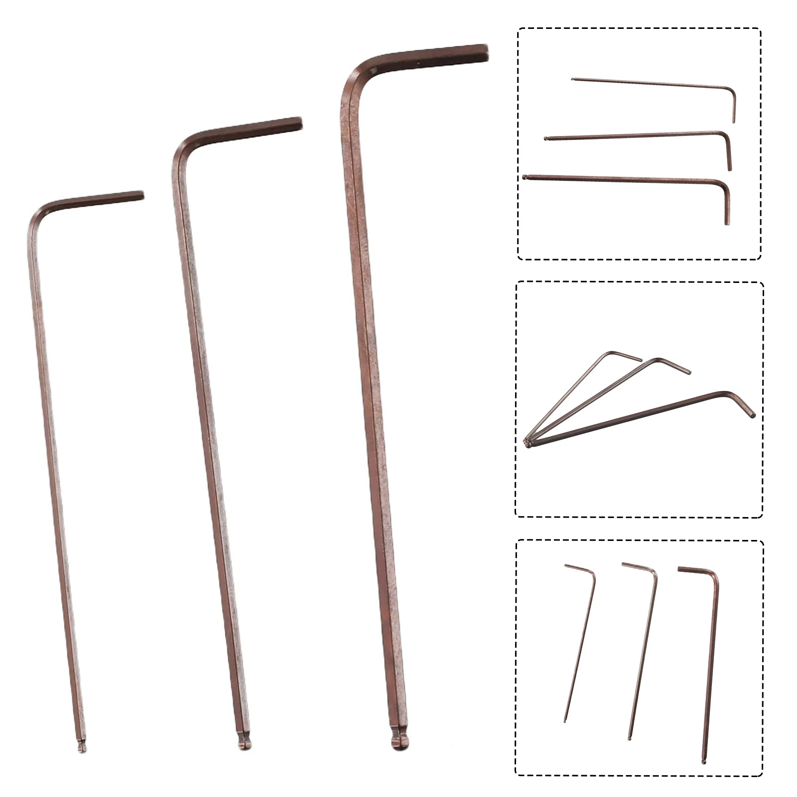 3pcs L-Shaped Hex Key  Wrench 1.5mm 2mm 2.5mm Hexagon Ball Head Screwdriver Ball Head Single Wrench Bicycle Hand Repair Tools