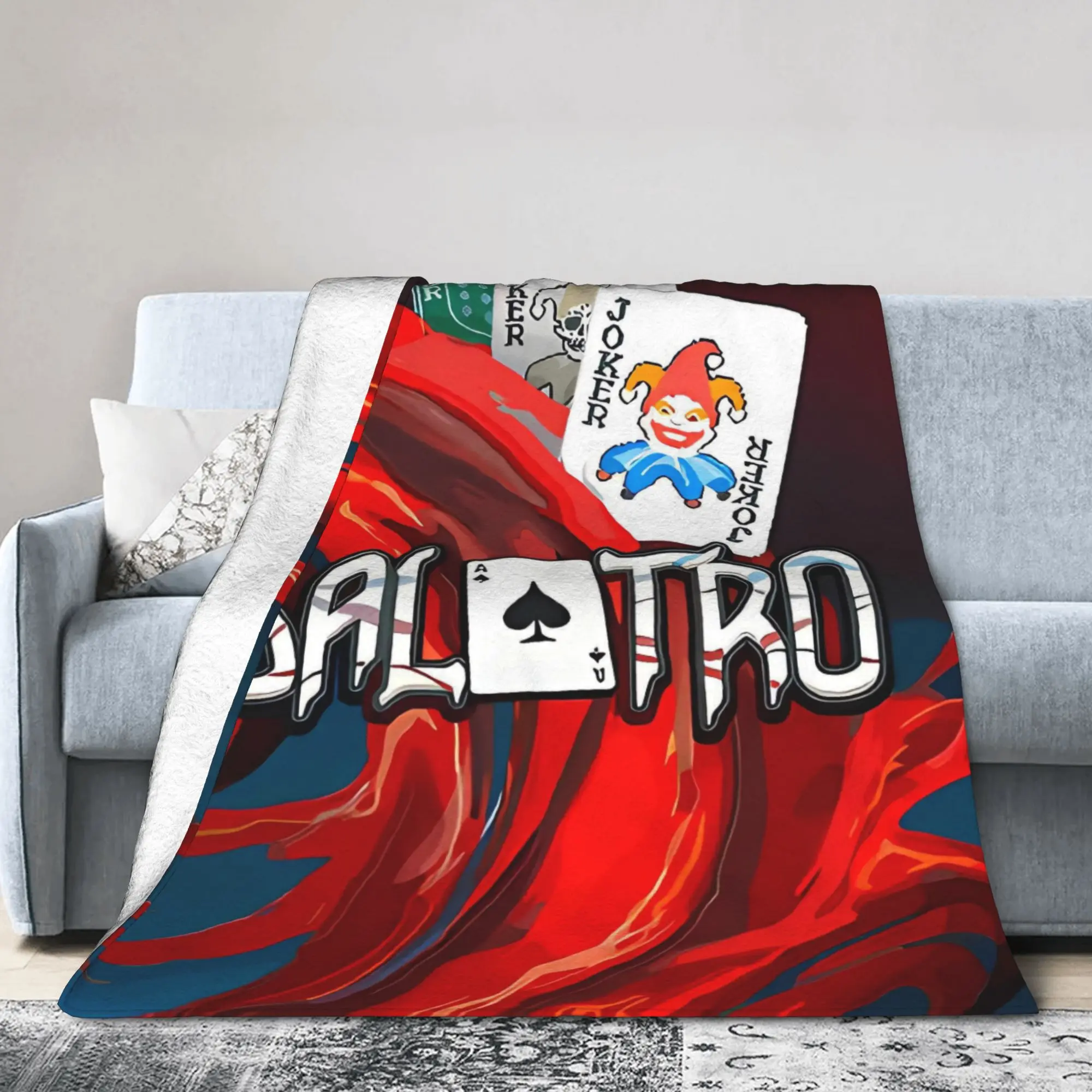 Balatro Game Card Joker Soft Blanket  Camping Plush Throw Blanket Fluffy Couch Chair Flannel Bedspread Sofa Bed Cover
