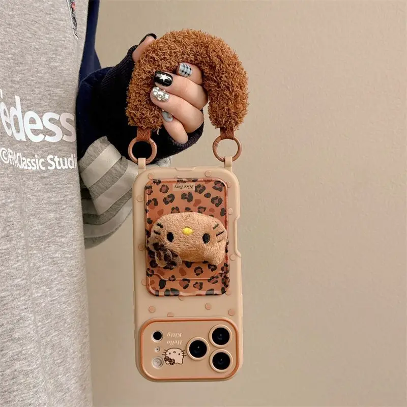 

Противоударный чехол Kawaii Hello Kitty для iPhone 17 Air 16 15 14 Plus 13 12 11 Pro Max с ремешком на ремешке с мультяшным чехлом