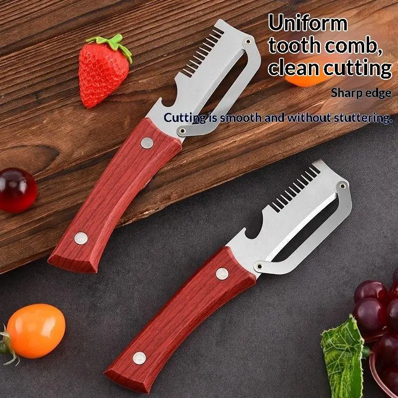 Multi-Function Vegetable Peeler Stainless Steel Onion Slicer Fruit Peeler 5-in-1 Kitchen Tool For Peeling/Slicing/Bottle Opening