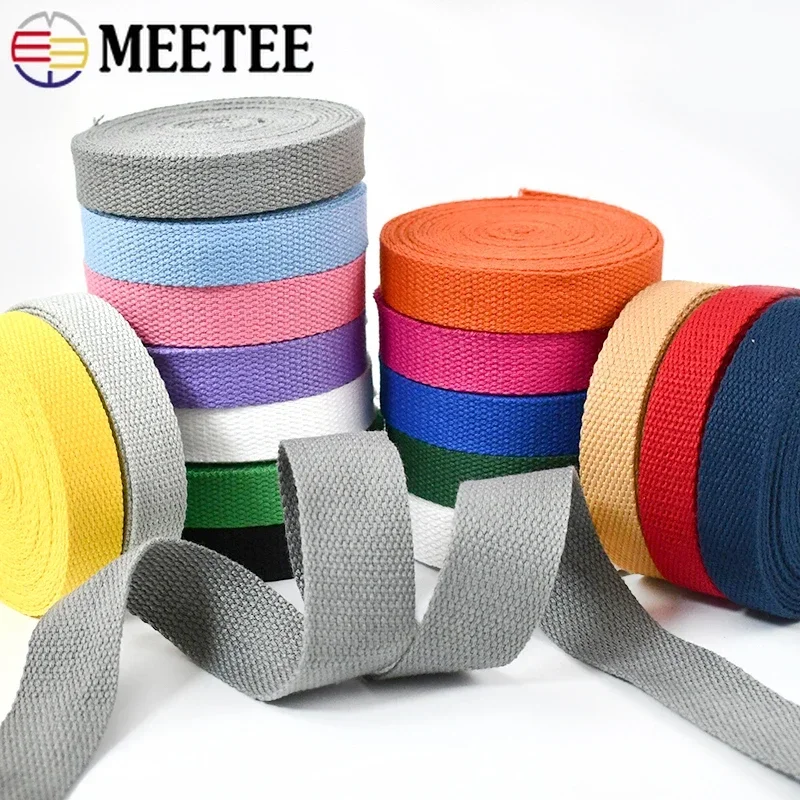 

5Meters 20-50mm Canvas Cotton Webbing Color Ribbon Backpack Webbings Bags Strap Clothing Band Home Textile DIY Sewing Accessory