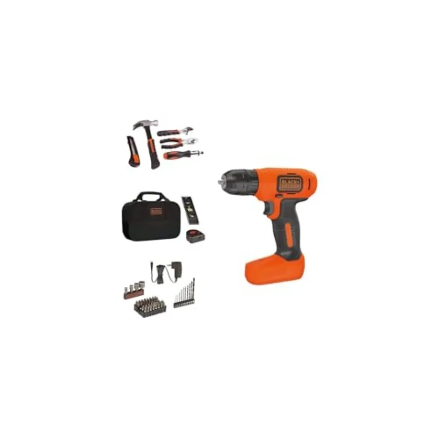 

【Spot goods】8V MAX 57-Piece Cordless Drill and Household Tool Kit for Home with Tool Storage Bag BDCD8PK