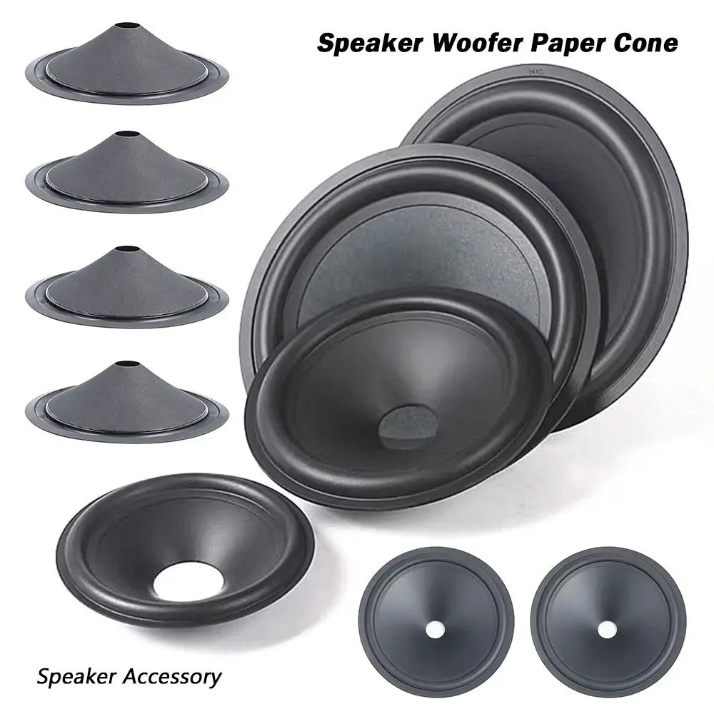1Pcs 3/4/5/6.5/8/10/12inch Speaker Woofer Paper Cone Rubber Surround Black Voice Coil Repair Kit Matte Speaker Accessory